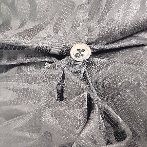 Argenti Silk Vintage Elegant Black Long Sleeve Paisley With Pockets, Belt Dress - Picture 13 of 13